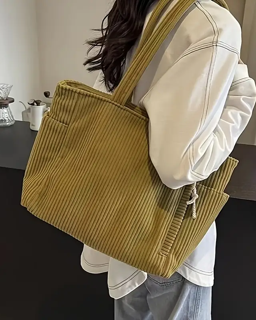 Heidi | Cord & Rib – Ribbed Tote Bag