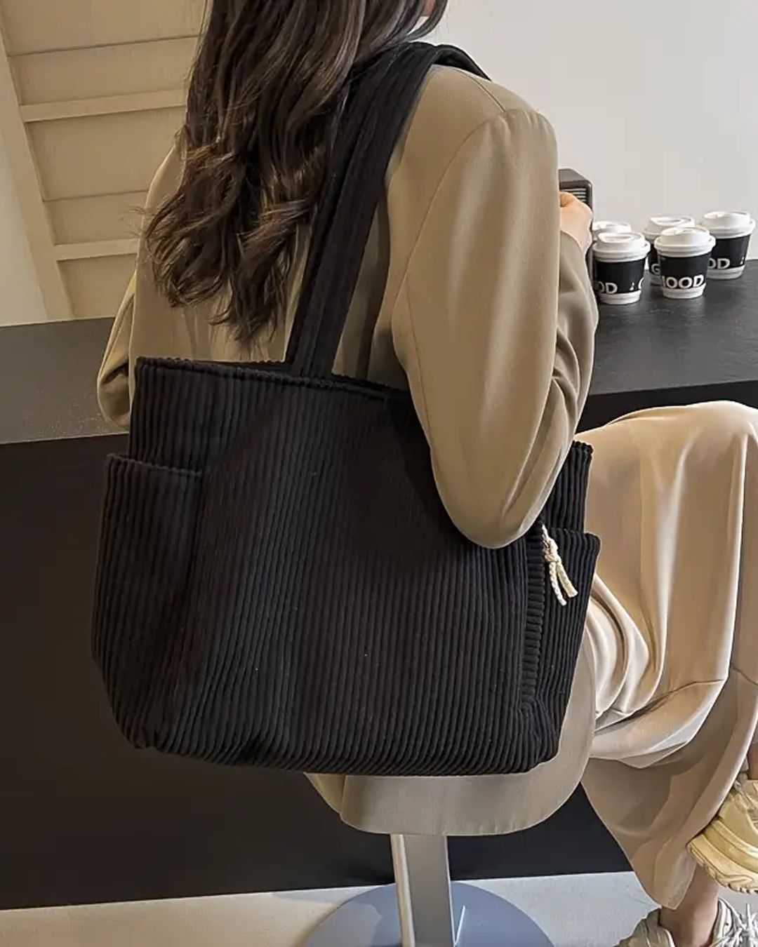 Heidi | Cord & Rib – Ribbed Tote Bag