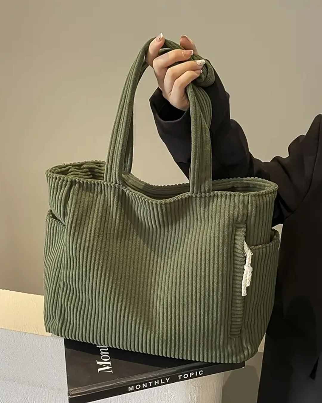 Heidi | Cord & Rib – Ribbed Tote Bag