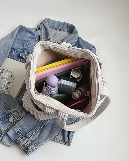 Heidi | Cord & Rib – Ribbed Tote Bag